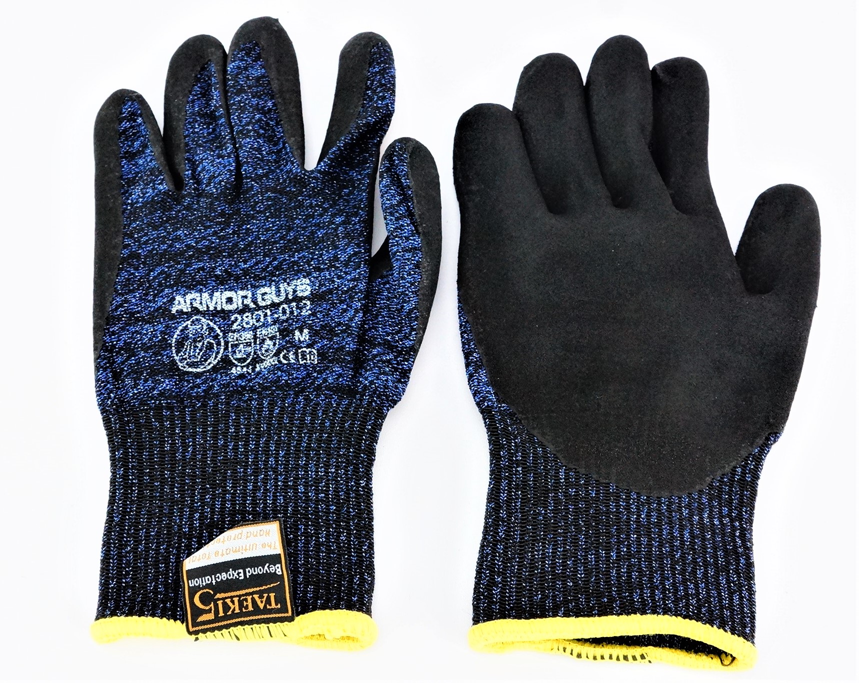 12 Pair 01-012-M Armor Guys Glove Taeki5 Spun Fiber Foam Palm Coated Blue Med - image 3