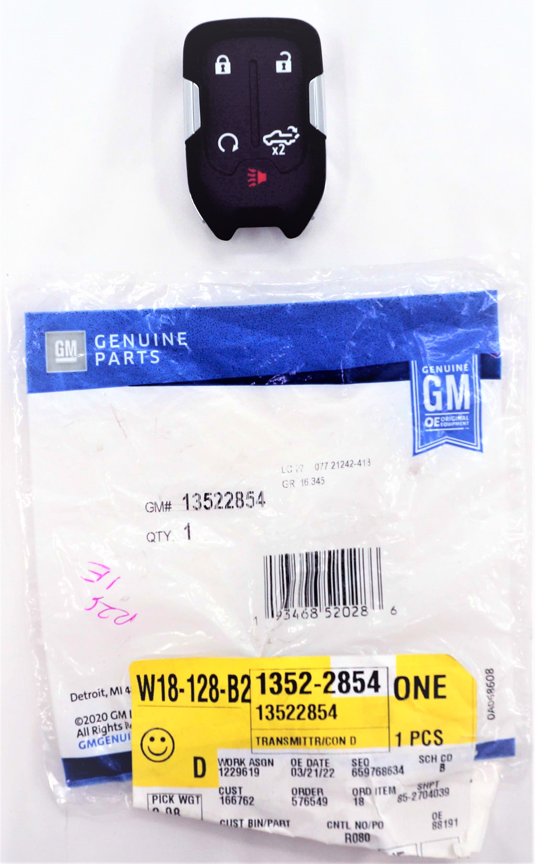 Genuine OEM 13522854 GM Smart Key Keyless Remote Fob Bowtie - image 1