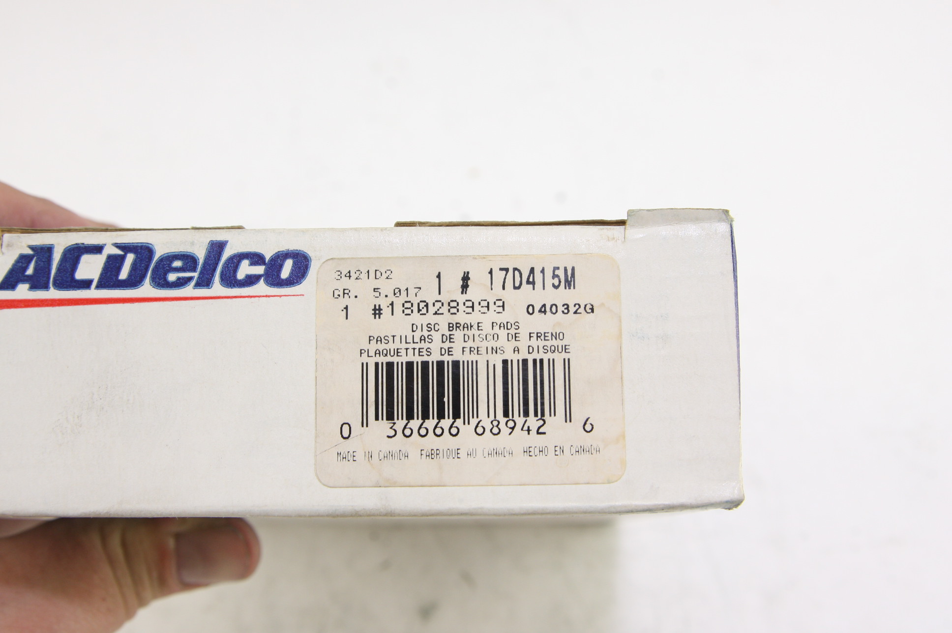 **~ New OEM ACDelco 17D415M Disc Brake Pad GM 18028999 Fast Free Shipping - image 2