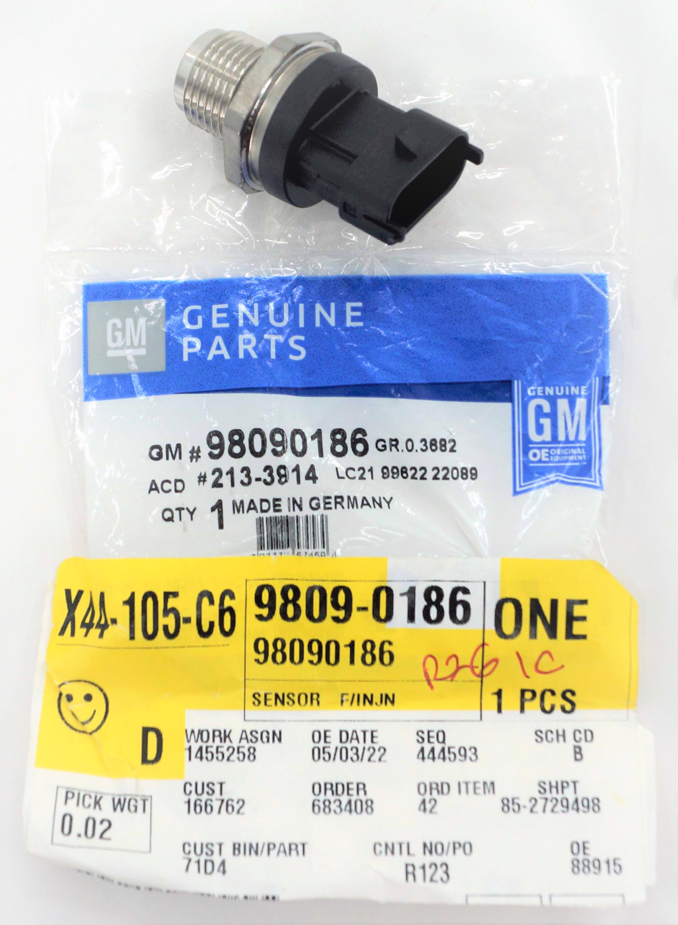 Genuine OEM ACDelco 213-3914 Fuel Injection Pressure Sensor GM 98090186 - image 1