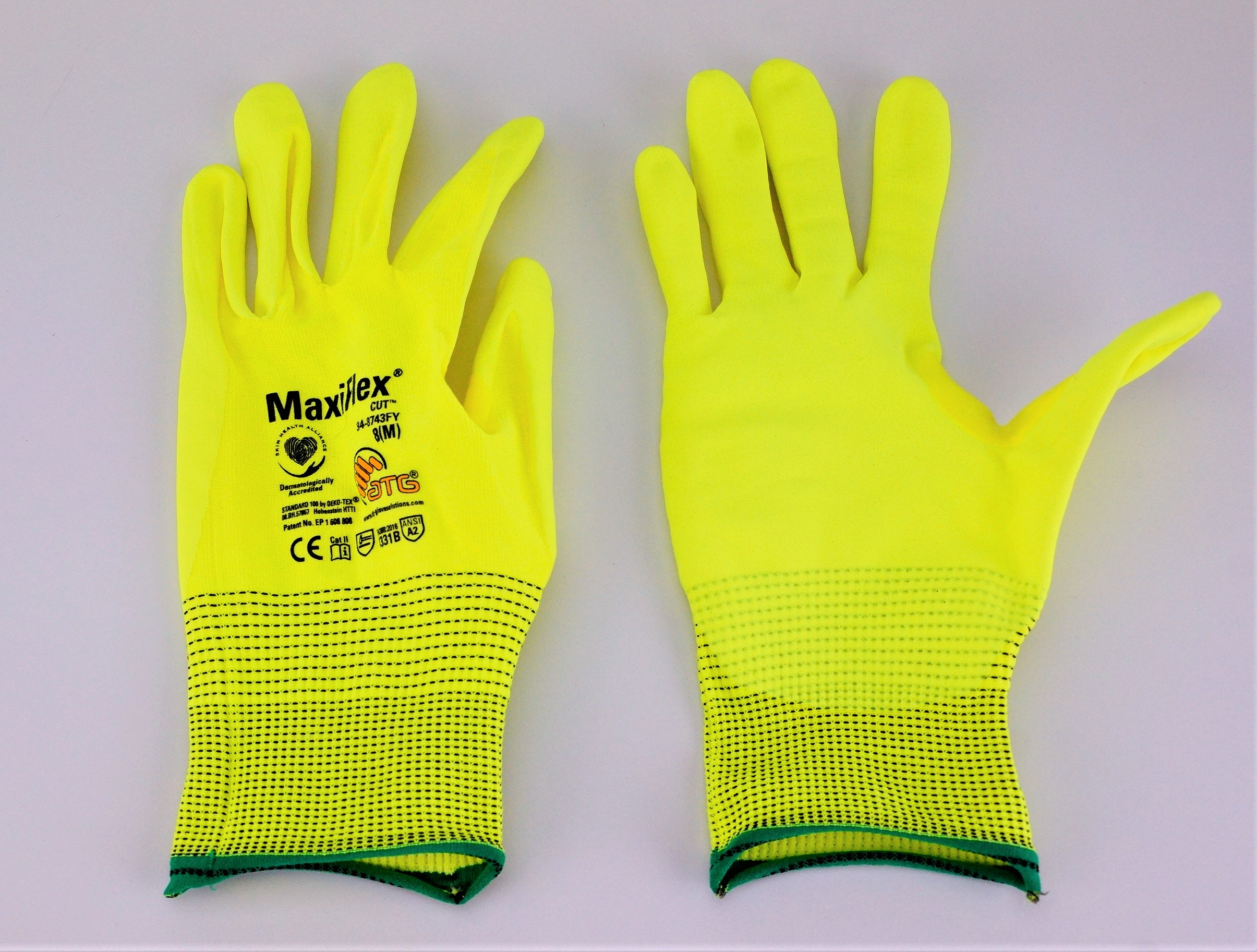 Pack of 72 Genuine 34-8743FY-M PIP Maxiflex Cut Gloves Hi Vis Yellow Yarn Med - image 3