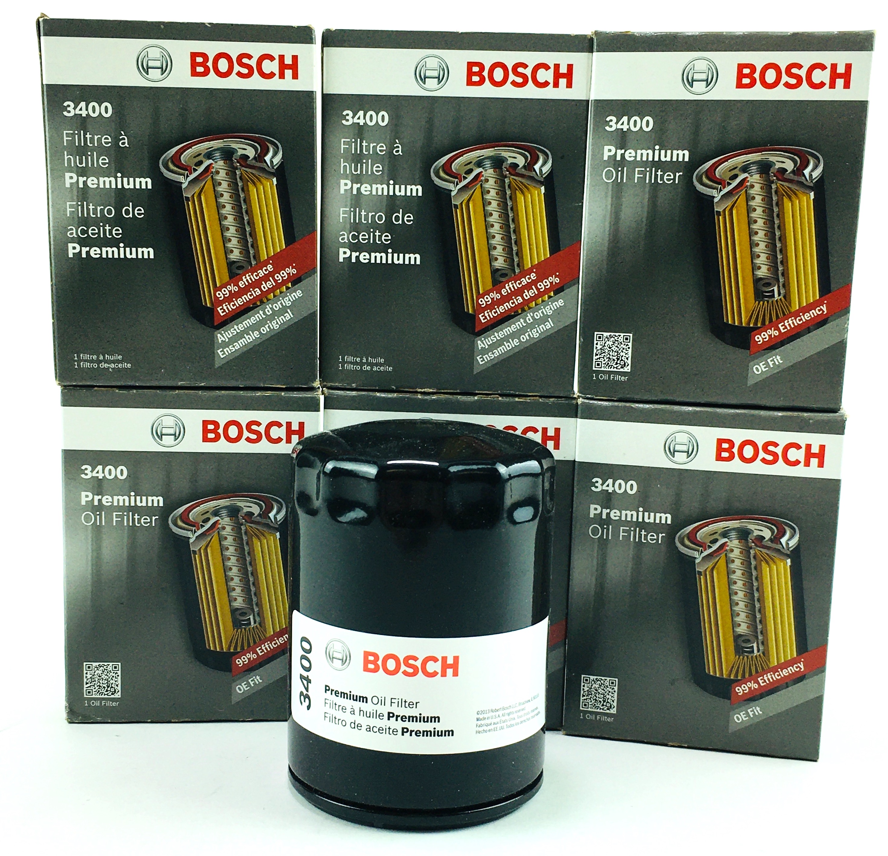Lot of 6 New Genuine Bosch 3400 Premium Spin-On Engine Oil Filters Free Shipping - image 1