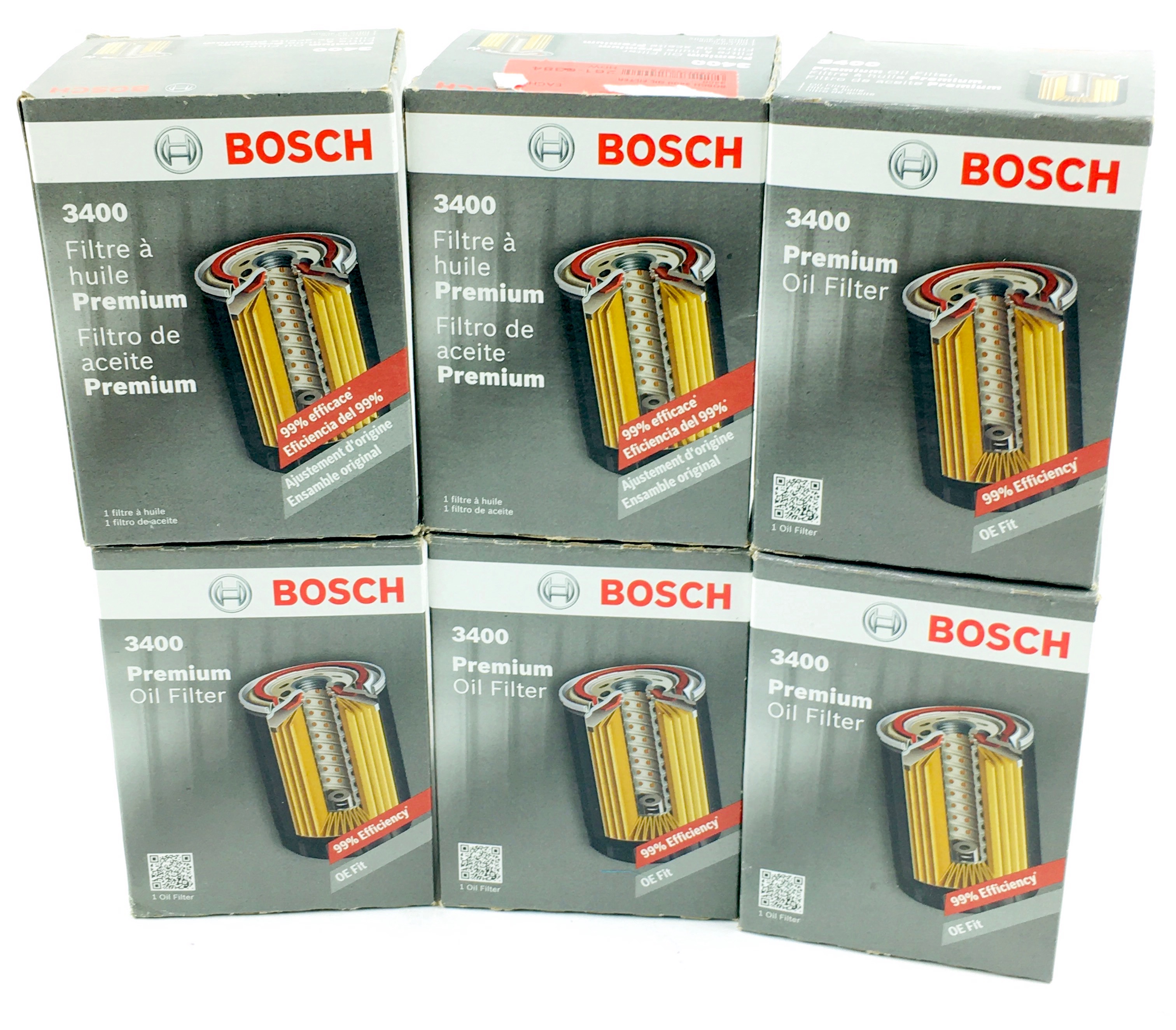 Lot of 6 New Genuine Bosch 3400 Premium Spin-On Engine Oil Filters Free Shipping - image 2