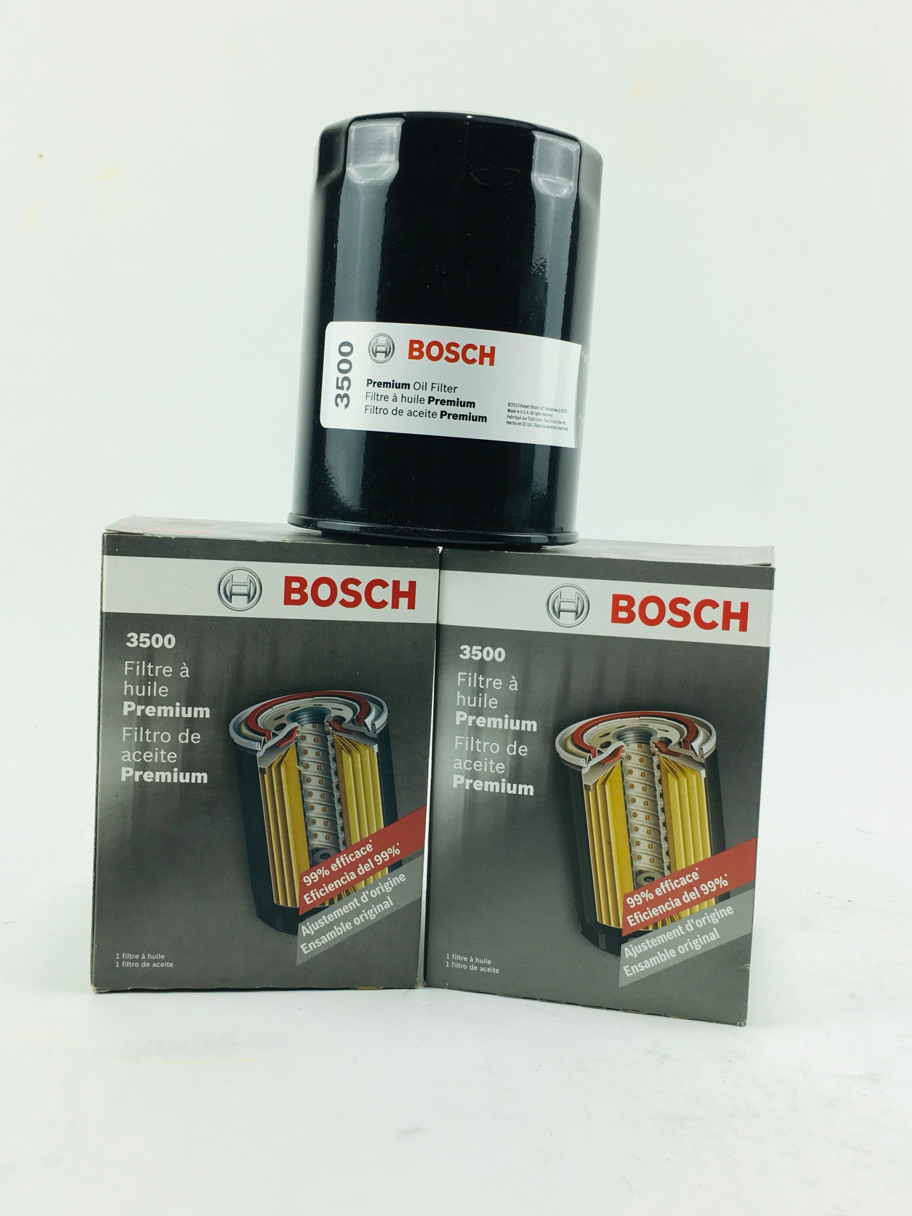 Pack of 2 Genuine Bosch 3500 Premium Spin-On Engine Oil Filters
