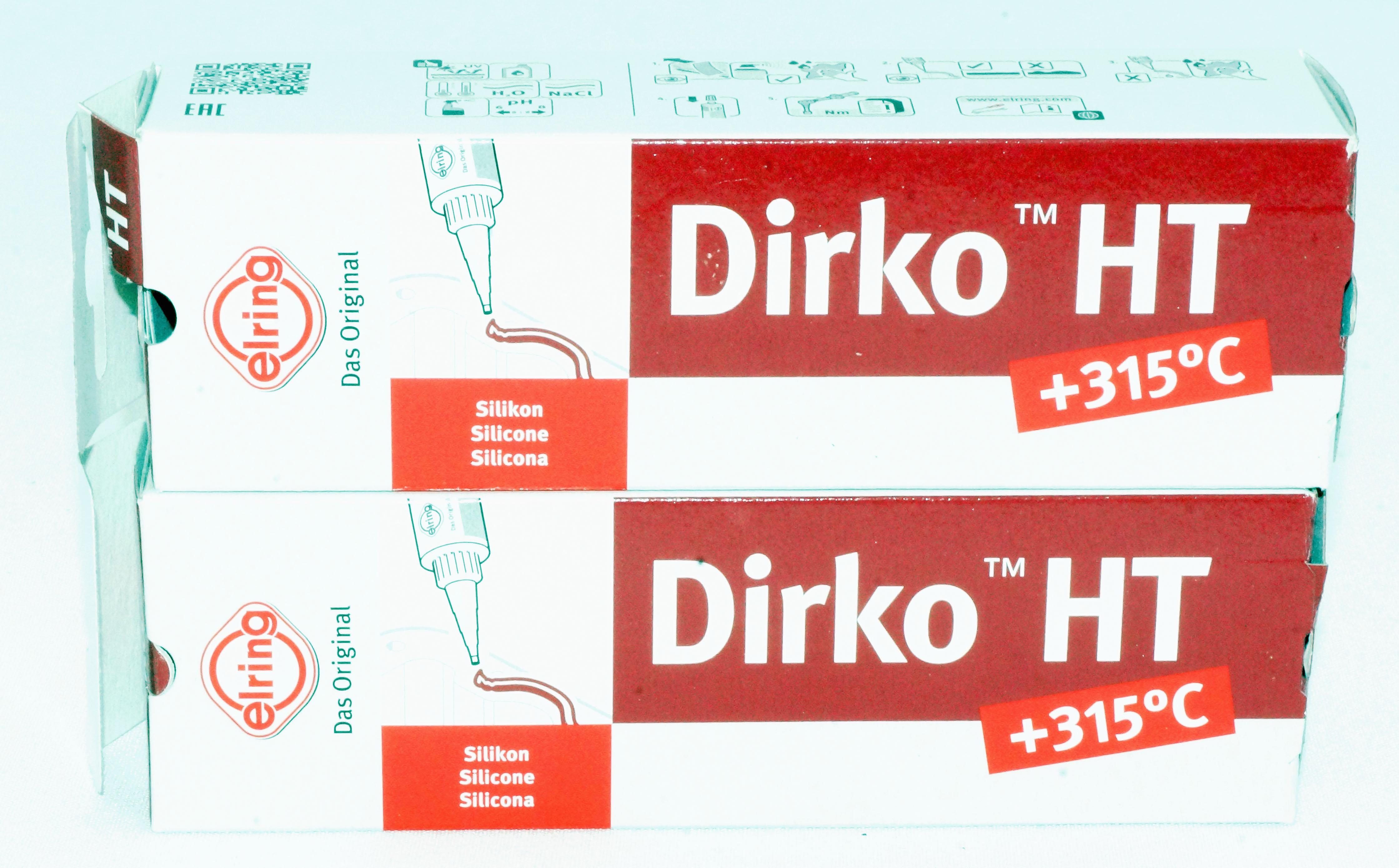 Elring Dirko HT Sealant Red to 315 Degree 70ml Silicone Engine Gearbox 2  Pack