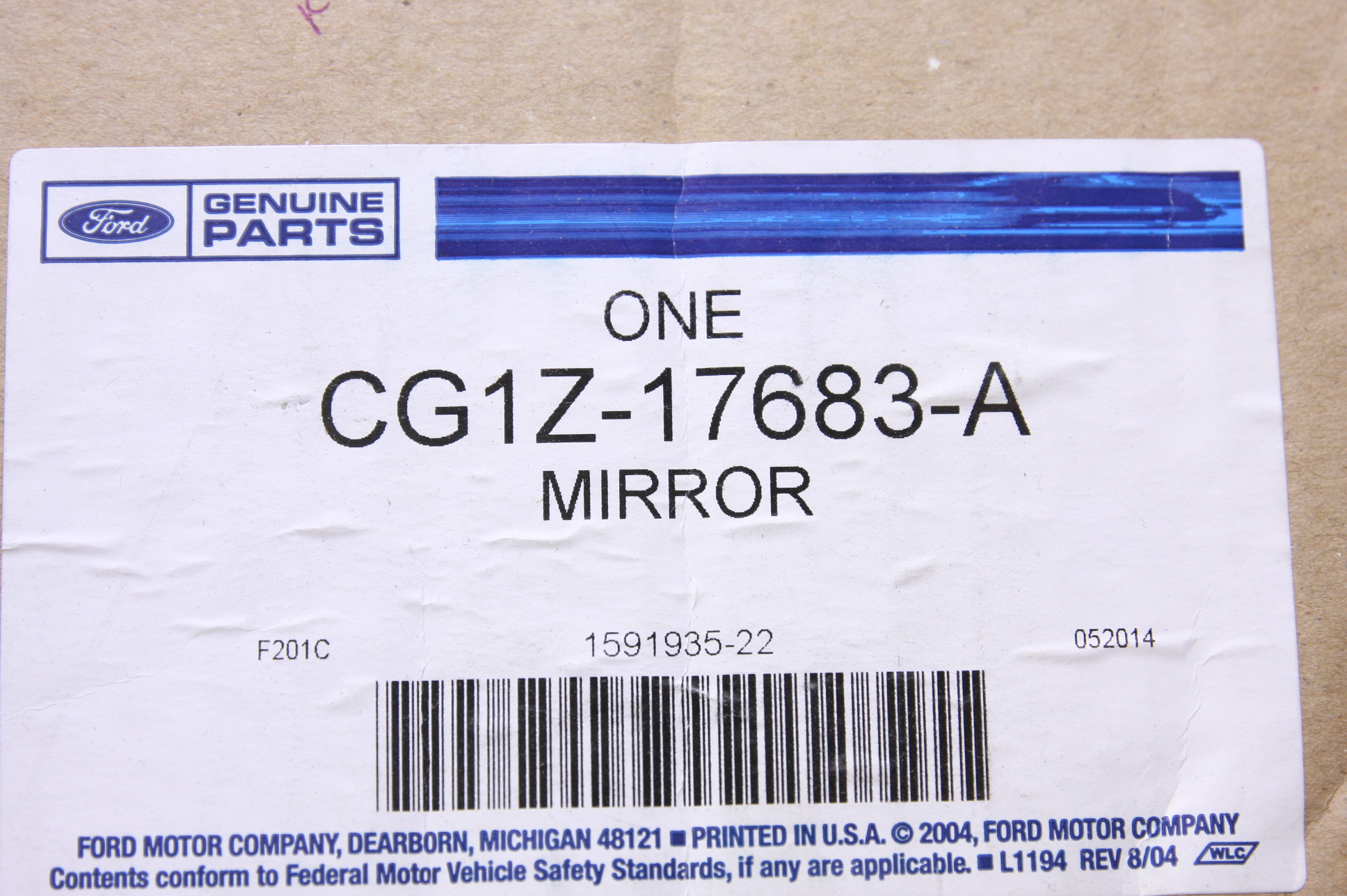 ~ New OEM CG1Z17683A Ford 12-15 Taurus LH Door Side Rear View Mirror Assy NIP - image 3