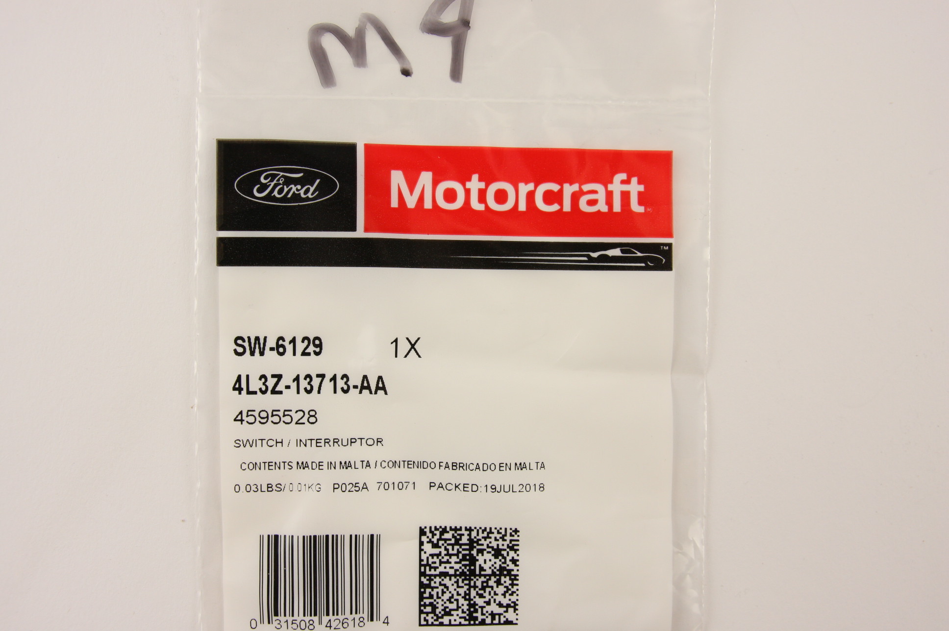 New OEM Motorcraft SW6129 Door Open Warning Switch Front Left Ford 4L3Z13713AA