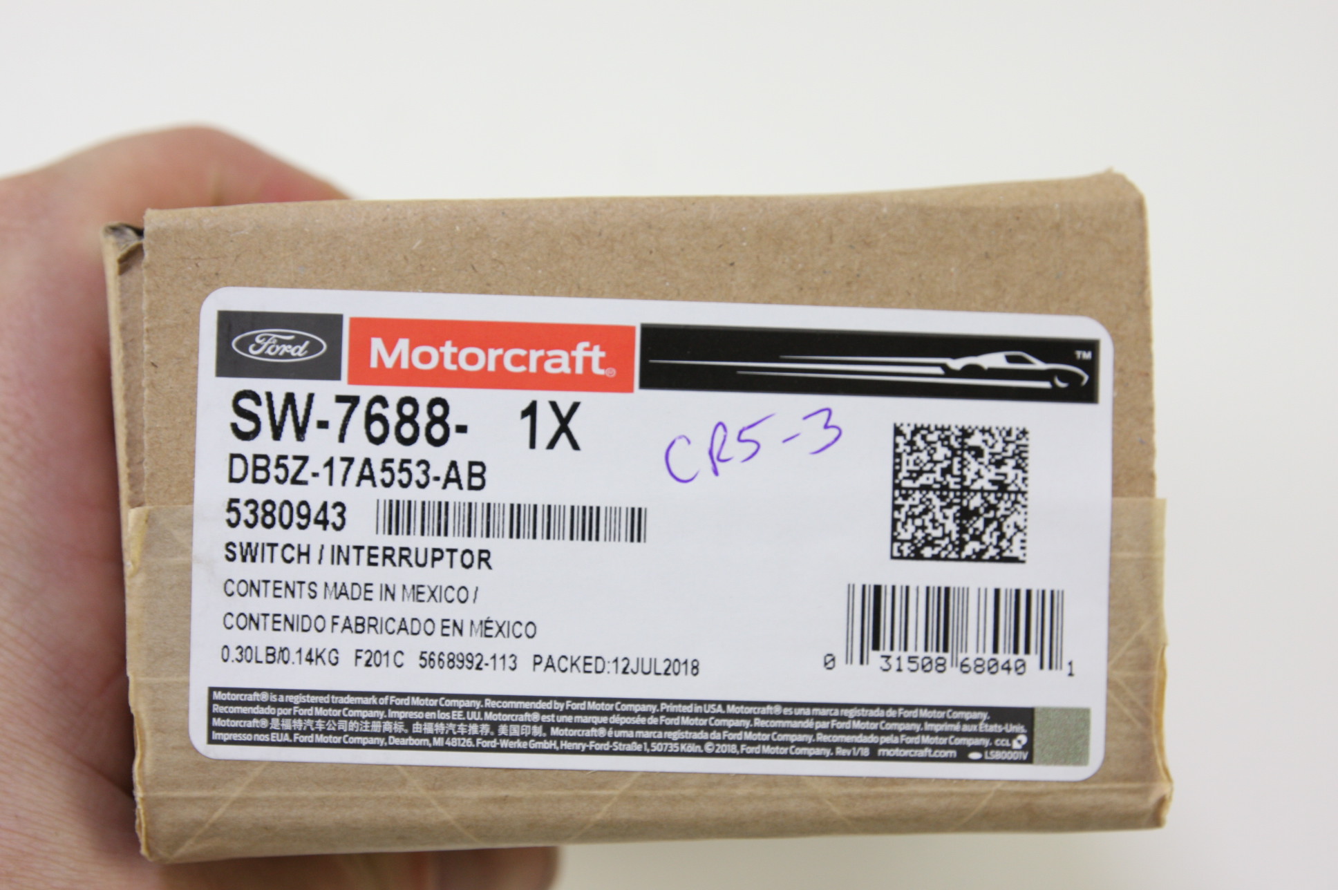 New OEM Motorcraft SW7688 Windshield Wiper Switch Ford DB5Z17A553AB 