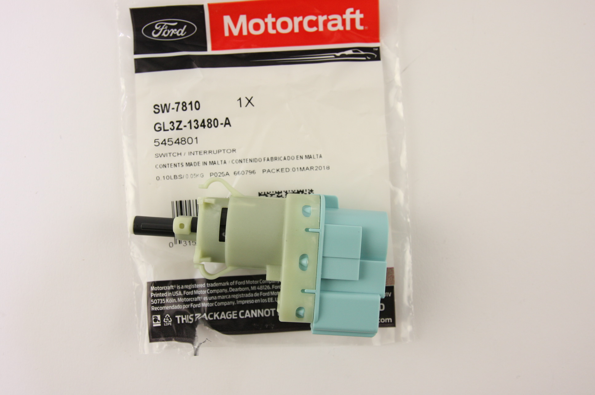 New OEM Motorcraft SW7810 Brake Light Switch Ford GL3Z13480A Free Shipping NIP - image 1